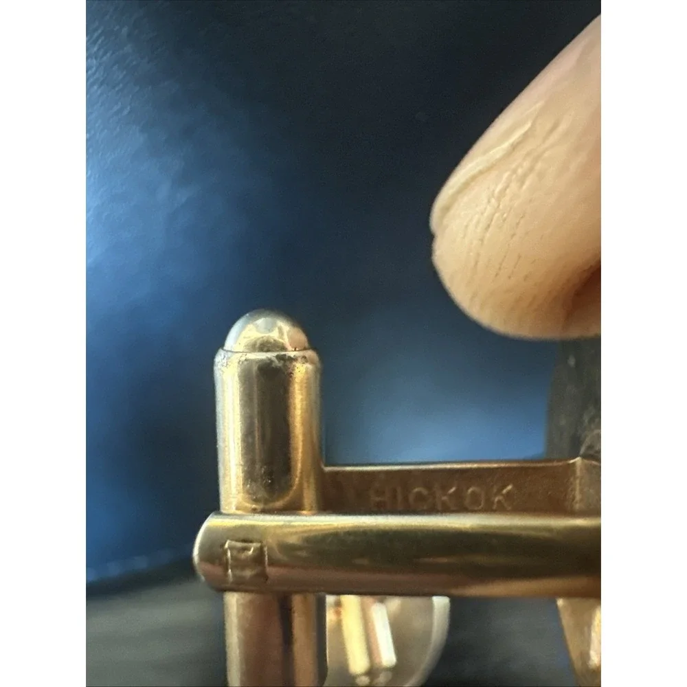 VTG Hickok Deer Cufflinks Direct Shot‎ Gold Tone Lucky Shooter Wild Game